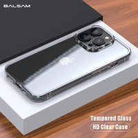 Luksusowe szkło hartowane przezroczyste etui do iPhone 14 11 12 13 Pro XS Max 13 Mini X XR przezroczyste twarde etui do iPhone 7 8 Plus Fundas 1